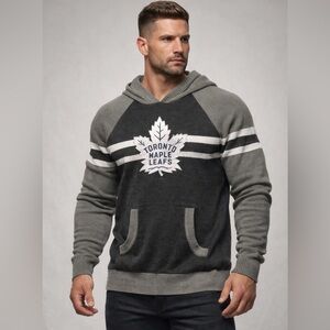 NHL Toronto Maple Leafs Gray knitted hoodie sweater XL